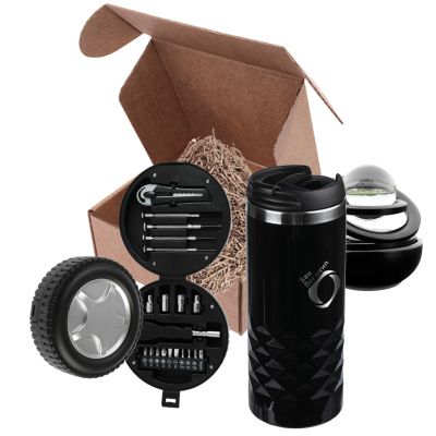 Подарочный набор "Авто эксперт": набор инструментов, термостакан, аксессуар с ароматизатором