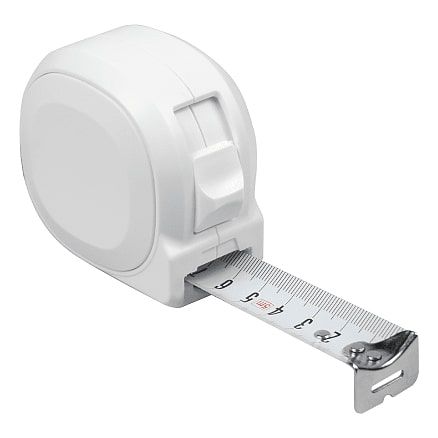 Рулетка Tools Standart, 5 метров, белая, пластиковая, с ремешком