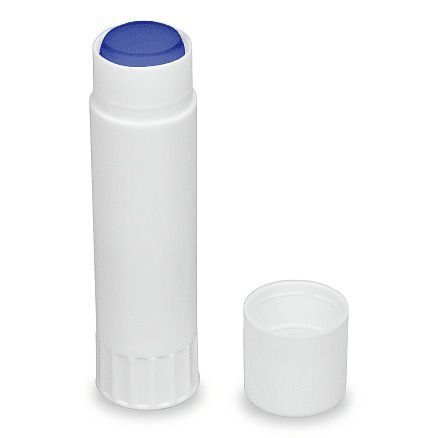 Клей-карандаш PVP, 21 гр, корпус белый, пластиковый, цвет клея - синий, с эффектом исчезания цвета