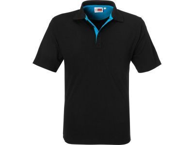 Рубашка поло "Solo" мужская, цвет: голубой, черный под нанесение