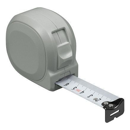 Рулетка Tools Standart, 5 метров, серая, пластиковая, с ремешком