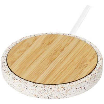 Бамбуковое беспроводное зарядное устройство "Terrazzo" 10 Вт