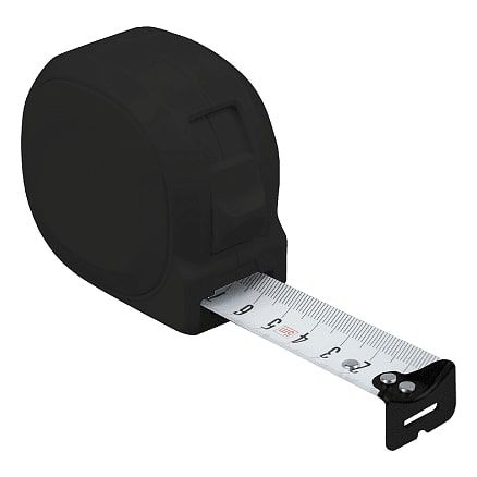 Рулетка Tools Standart, 5 метров, черная, пластиковая, с ремешком