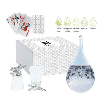 Подарочный набор «Чайковский»: интерьерный показатель погоды, стопки, пластиковые карты