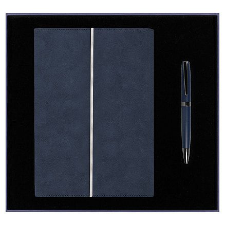 Набор подарочный Solution Prestige Duo, (Ежедневник в суперобложке Country Galaxy Nuba A5+, Ручка шариковая матовая Prime), синий