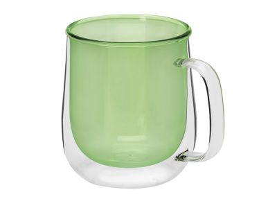 Кружка с двойными стенками «Ubud», цвет: зеленый, прозрачный