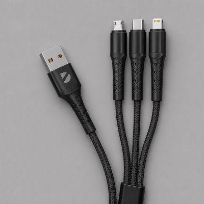 Дата-кабель Armor 3 в 1: micro USB, USB-C, Ligthning, 1.2м