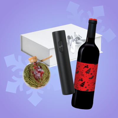 Подарочный набор «Закатное солнце»: электрический штопор, ёлочная игрушка-панно