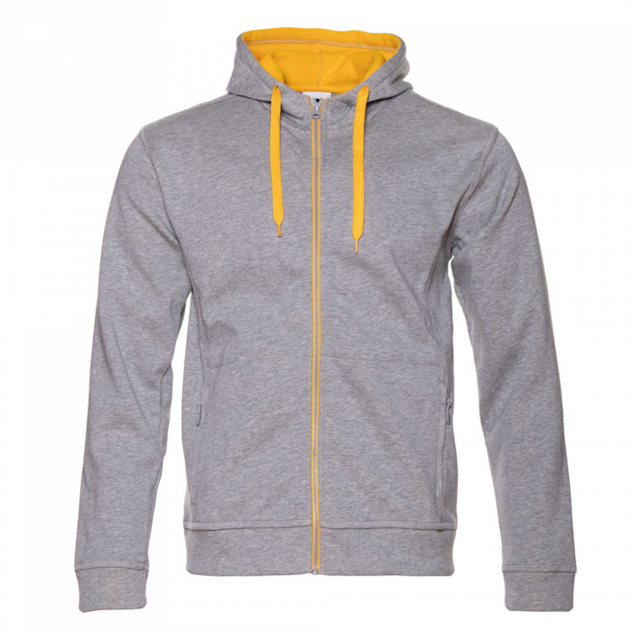 Толстовка мужская STAN с капюшоном на молнии сэндвич 320, 18, Серый меланж,  (50/60)  (46/S)