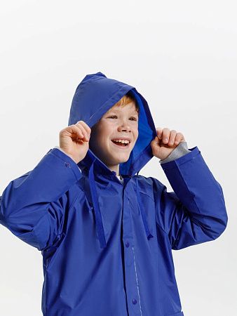 Дождевик детский RainDrop Kids, ярко-синий, размер 8 лет (118-128 см)