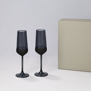 Подарочный набор 2 бокала для шампанского Блэк Эдишн (Black Edition) в серой коробке