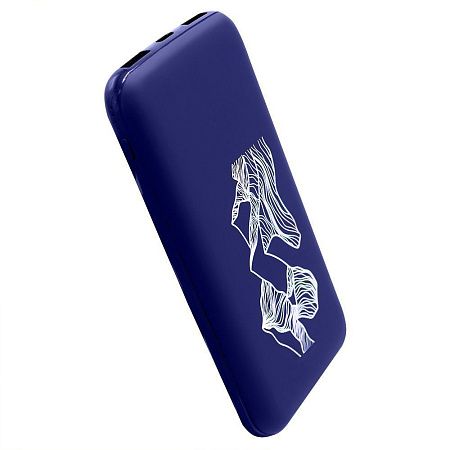 Внешний аккумулятор Kugo, 10000 mAh с подсветкой гравировки, черный