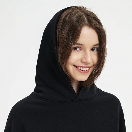 Худи оверсайз унисекс FUSION, черный, размер XS/S