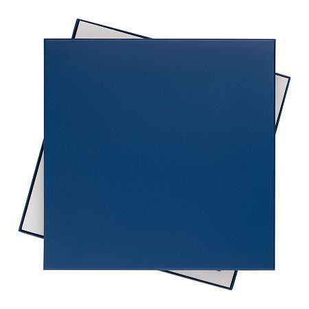 Подарочная коробка с ложементом для ежедневника, ручки и аккумулятора, синяя (под съемные ложементы)