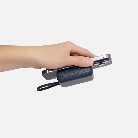 Внешний аккумулятор с подсветкой Риттер PD (Ritter PD) 10000mAh с функцией беспроводной зарядки 15W, синий