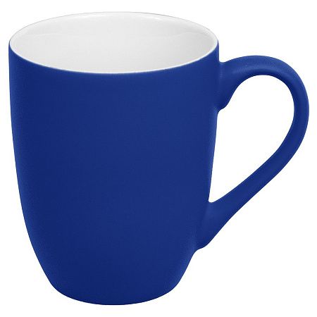 Кружка фарфоровая Casa Grande Tulip Soft софт тач, синяя/белая, 350 мл