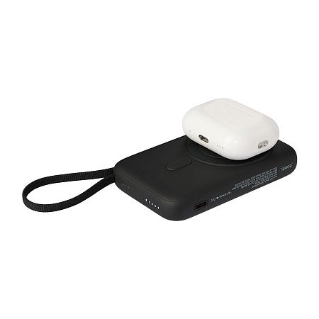 Внешний аккумулятор Комбо (Combo) 4-в-1 10000mAh с функцией беспроводной зарядки 15W, черный