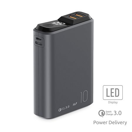 Внешний аккумулятор QS-10, 10000mAh, QuickCharge 3.0