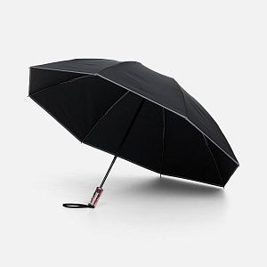 Зонт наоборот складной Futurum со светоотражающим кантом, черный