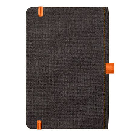 Блокнот Forest  Alfa Orion Rosewood А5, недатированный, в твердой обложке, темно-серый с оранжевой резинкой и петлей для ручки