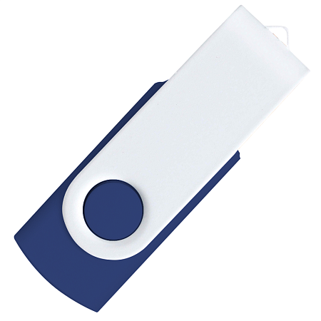 Флеш накопитель USB 2.0 Twister Сolor Mix 16GB, пластик Софт Тач/металл, темно-синий/белый