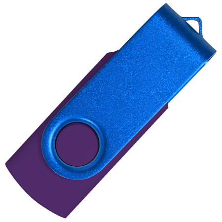 Флеш накопитель USB 2.0 Twister Сolor Mix 16GB, пластик Софт Тач/металл, фиолетовый/синий