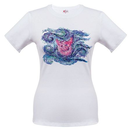 Футболка женская «Ван-Пиг», белая, размер S