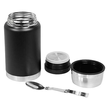 Термос для еды Tonsberg, 620 мл, металлический, черный, матовый