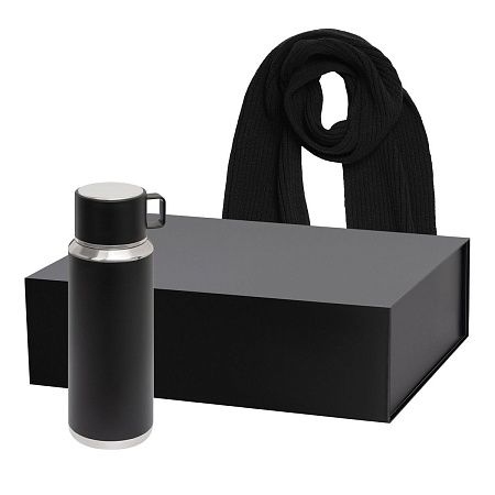 Подарочный набор Осло (Oslo), Форгес (Forges), черный (термос, шарф)