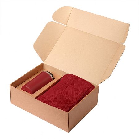 Подарочный набор Palermo, Cella, красный (плед, термокружка)