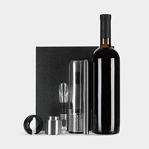 Винный набор Veritas, черный с серебристым