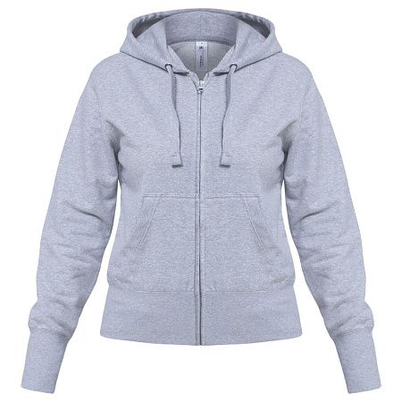 Толстовка женская Hooded Full Zip серый меланж, размер S