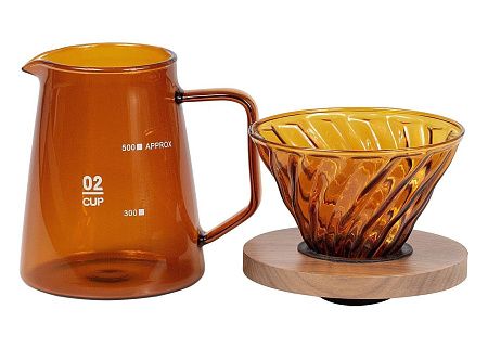 Стеклянный чайник с воронкой для кофе, Circle Joy