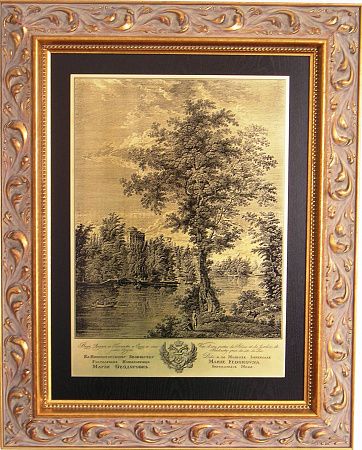 Гравюра "Дворец Павла I  в Павловске"