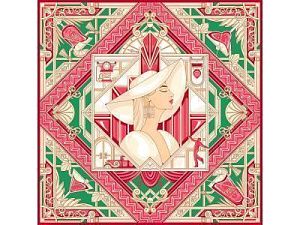 Платок «Гранд», цвет: зеленый, красный