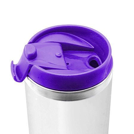 Термокружка NEXT WHITE 350мл. Белая с фиолетовой крышкой 6042.11