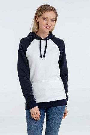 Толстовка унисекс Seattle, белая с темно-синим, размер S