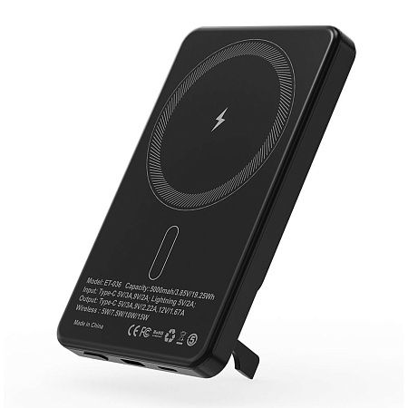 Внешний аккумулятор c беспроводной зарядкой Superb, 5000 mAh, черный