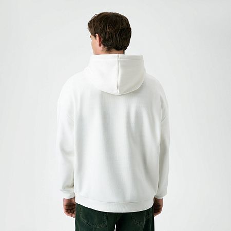 Худи релакс унисекс Баланс (Balance), с начесом, белый, размер XS/S
