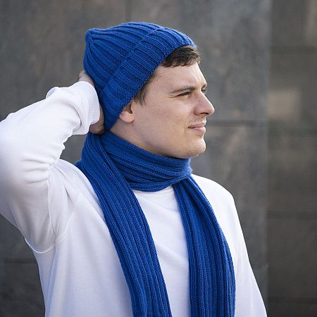 Шапка бини вязаная НАСВЯЗИ©  шерсть/ акрил