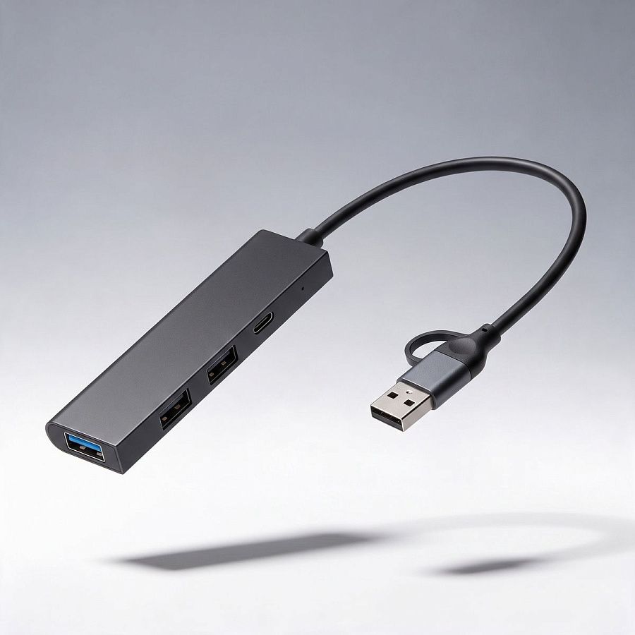 USB-хаб «Command» с коннектором 2-в-1 USB-C и USB-A, 2.0/3.0