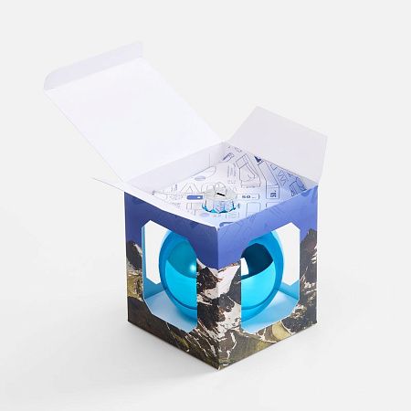 Коробка с полноцветной печатью для елочного шара 10 см