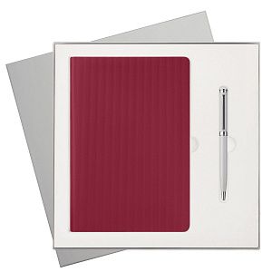 Подарочный набор Рейн (Rain), бургунди (ежедневник, ручка)
