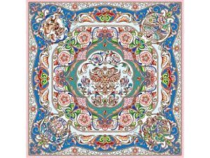 Платок «Шедевры русских эмальеров», цвет: синий, зеленый, красный, многоцветный