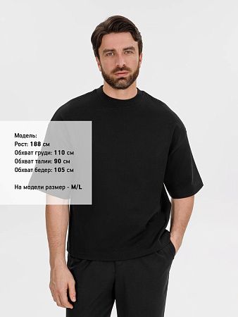 Футболка оверсайз Big Boss, черная, размер XS/S