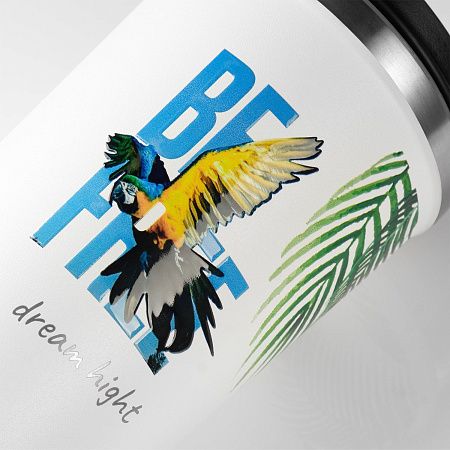 Термокружка вакуумная Палермо (Palermo), белая, зернистое покрытие