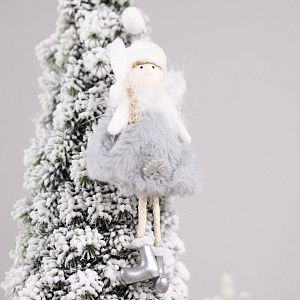 Новогоднее украшение Рождественский ангел, серый