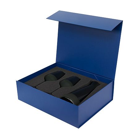 Подарочный набор декантер + 2 бокала для вина Emerald в синей коробке