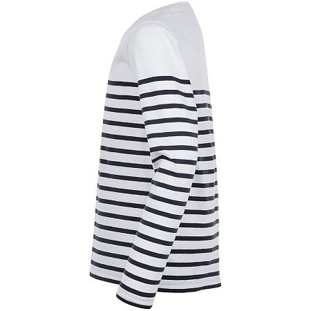 Футболка детская с длинным рукавом Matelot LSL Kids, белая с синим, размер 4 года (96-104 см)