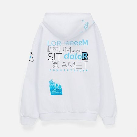 Толстовка унисекс оверсайз Sartoro, белая, размер XL/2XL